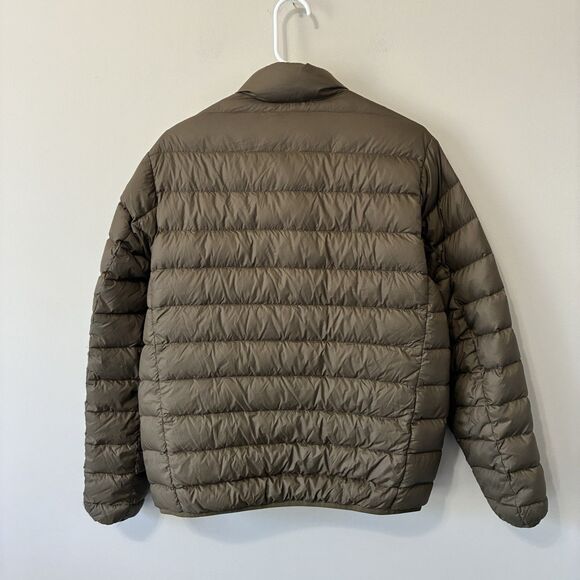 Eddie Bauer Men Down Puffer Jacket Medium Green Full Zip Quilted Lightweight - Picture 2 of 16